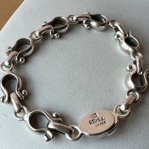 VINTAGE STIRRUP EQUESTRIAN  U-SHAPE BALL BRACELET HEAVY 925 SS MEN WOMAN  MEXICO